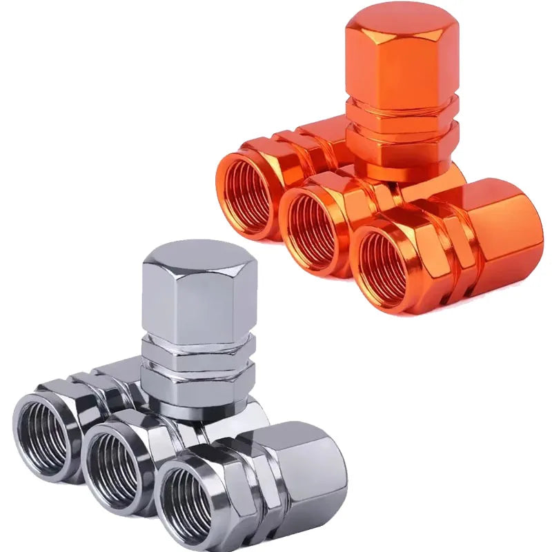 4/8Pcs Aluminum Alloy Car Tire Valve Caps Hex Tyre Valve Stem Cover Air Dust Caps Tire Valve Truck Bike Wheel Rim Valve Stem Cap Oasis Select Mix 8pcs 9