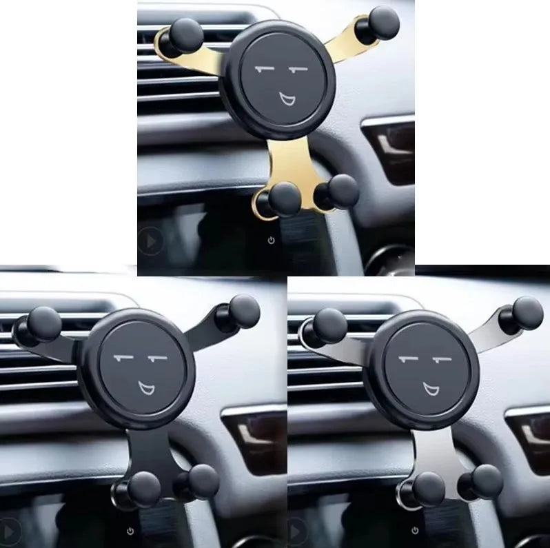 1/2/3/4pcs Black/Silver/Gold Car Installation Vent Fashion Gravity Bracket Universal Mobile For Phone GPS Mobile Phone Holder Oasis Select 3pcs mix
