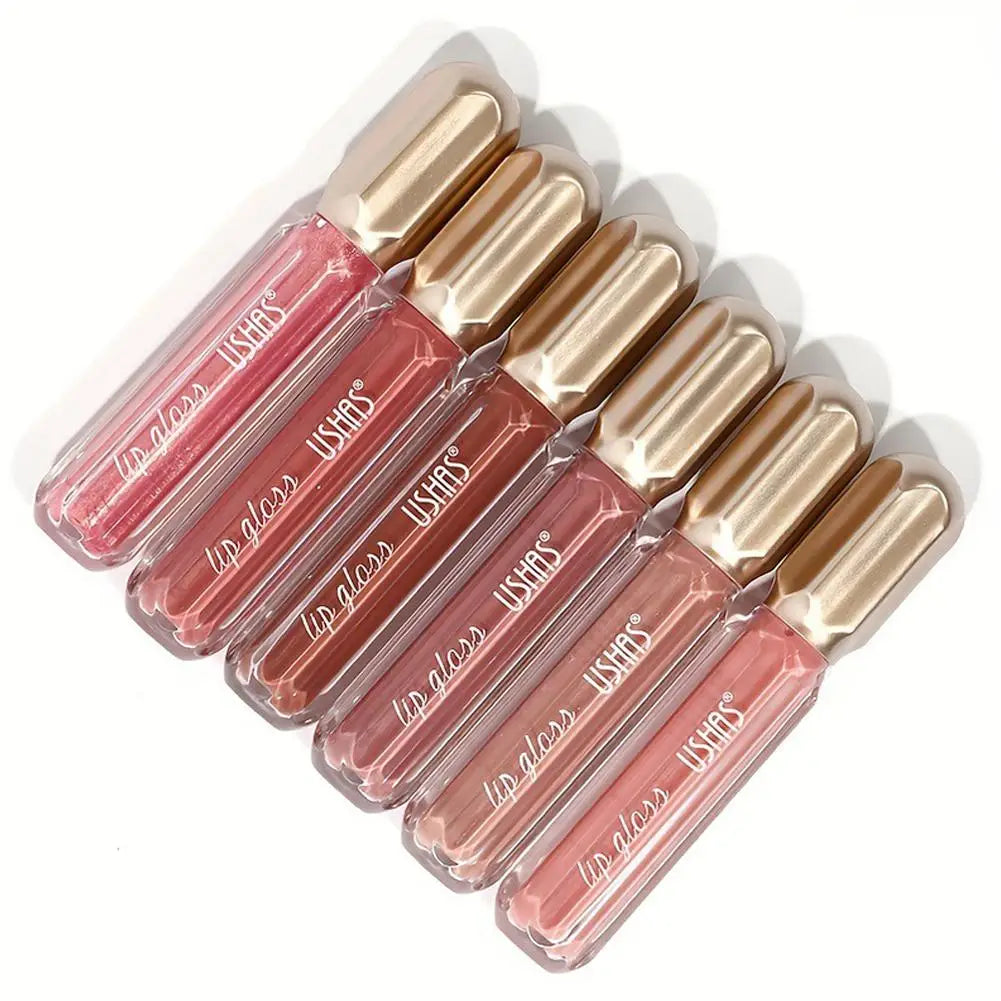 6 Color Mirror Pearl Lip Gloss Waterproof Long Lasting Moisturizing Liquid Lipstick Shimmery Glitter Lip Gloss Women Lip Makeup Oasis Select