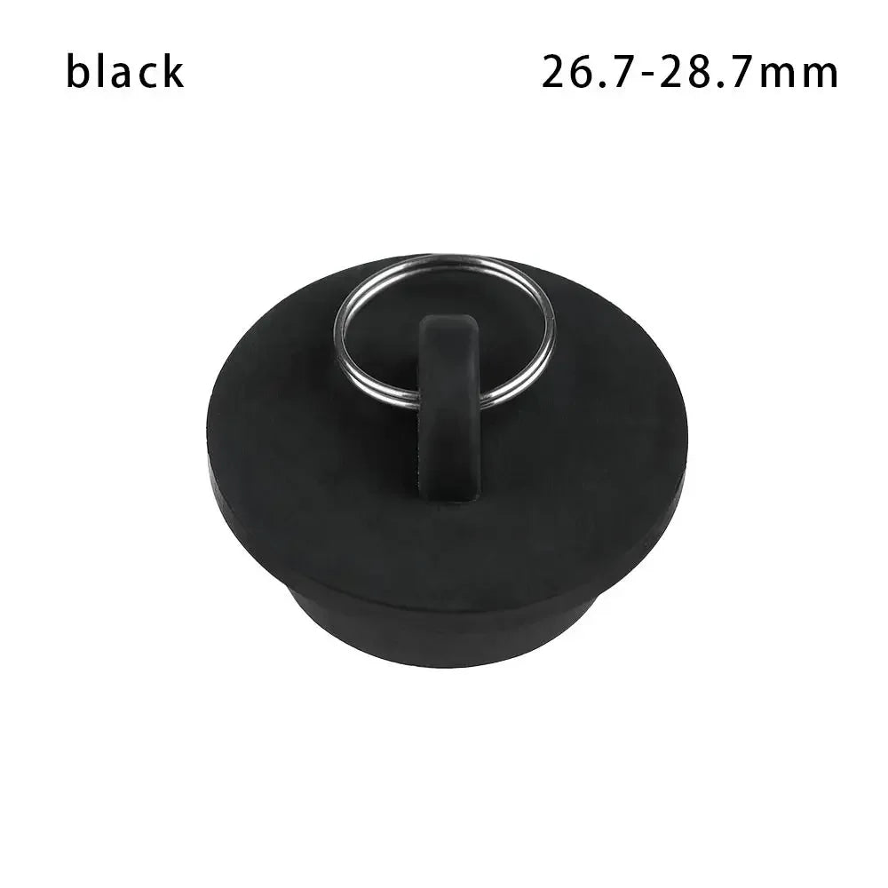 Kitchen Sink Bathtub Drainage Stopper Bath Tub Sink Water Stopper Floor Drain Plug Round Leakage-proof Plug Bathroom Accessories Oasis Select black-26.7-28.7mm