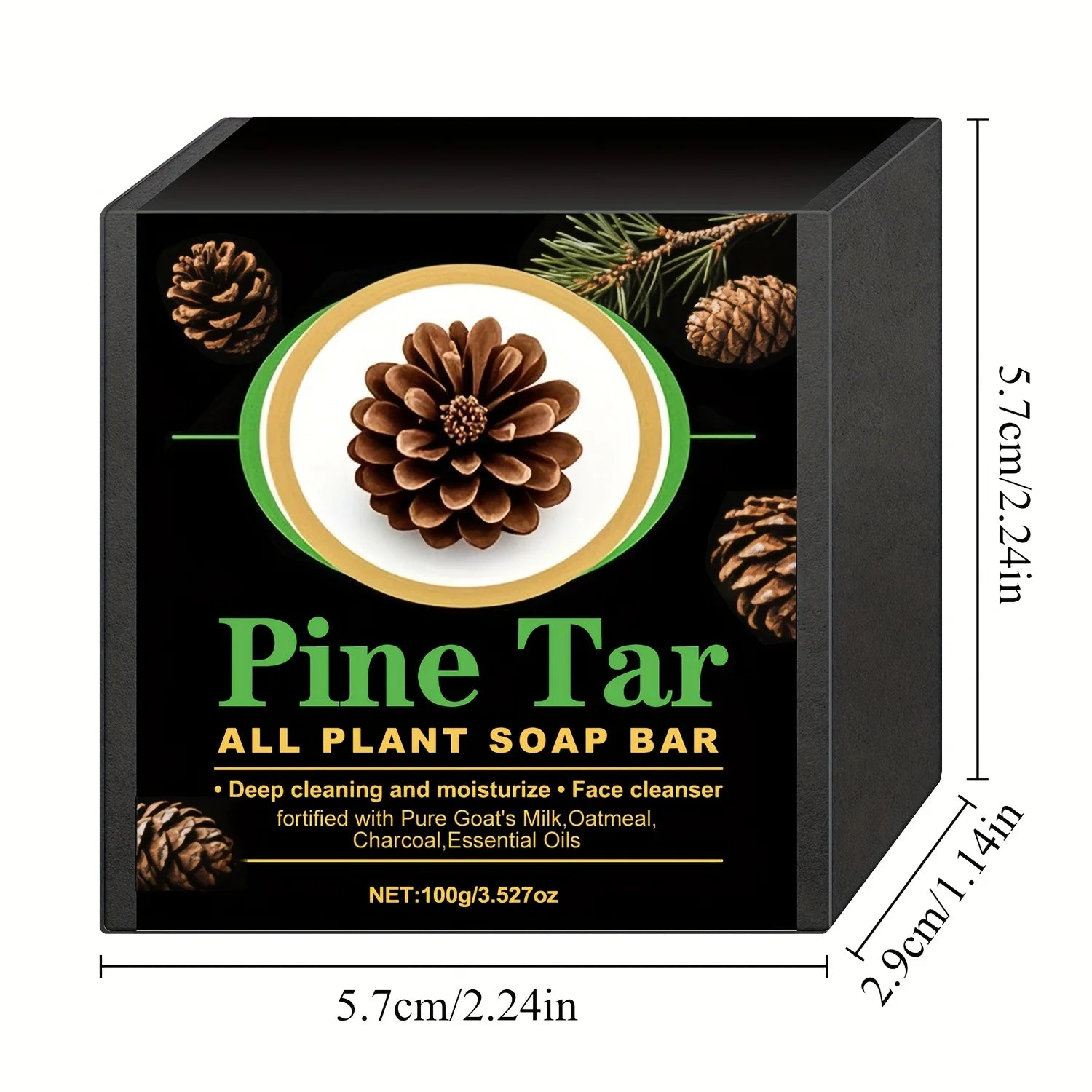 Men's Pine Tar Soap Bar – Deep Cleansing & Moisturizing Body Soap Bar Oasis Select