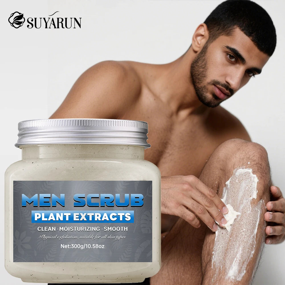 SUYARUN Men's Charcoal Body Scrub – Deep Cleanse & Oil Control Body Scrub Exfoliator Oasis Select