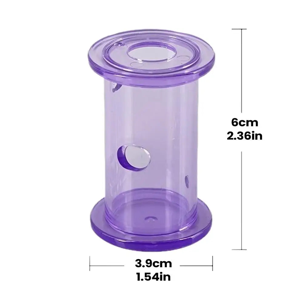 Reptile Feeding Food Bowl Slow Feeder Rolling Cylinder Clear Bearded Dragon Parakeet Foraging Toys for Bird Gecko Lizard Parrot Oasis Select Purple