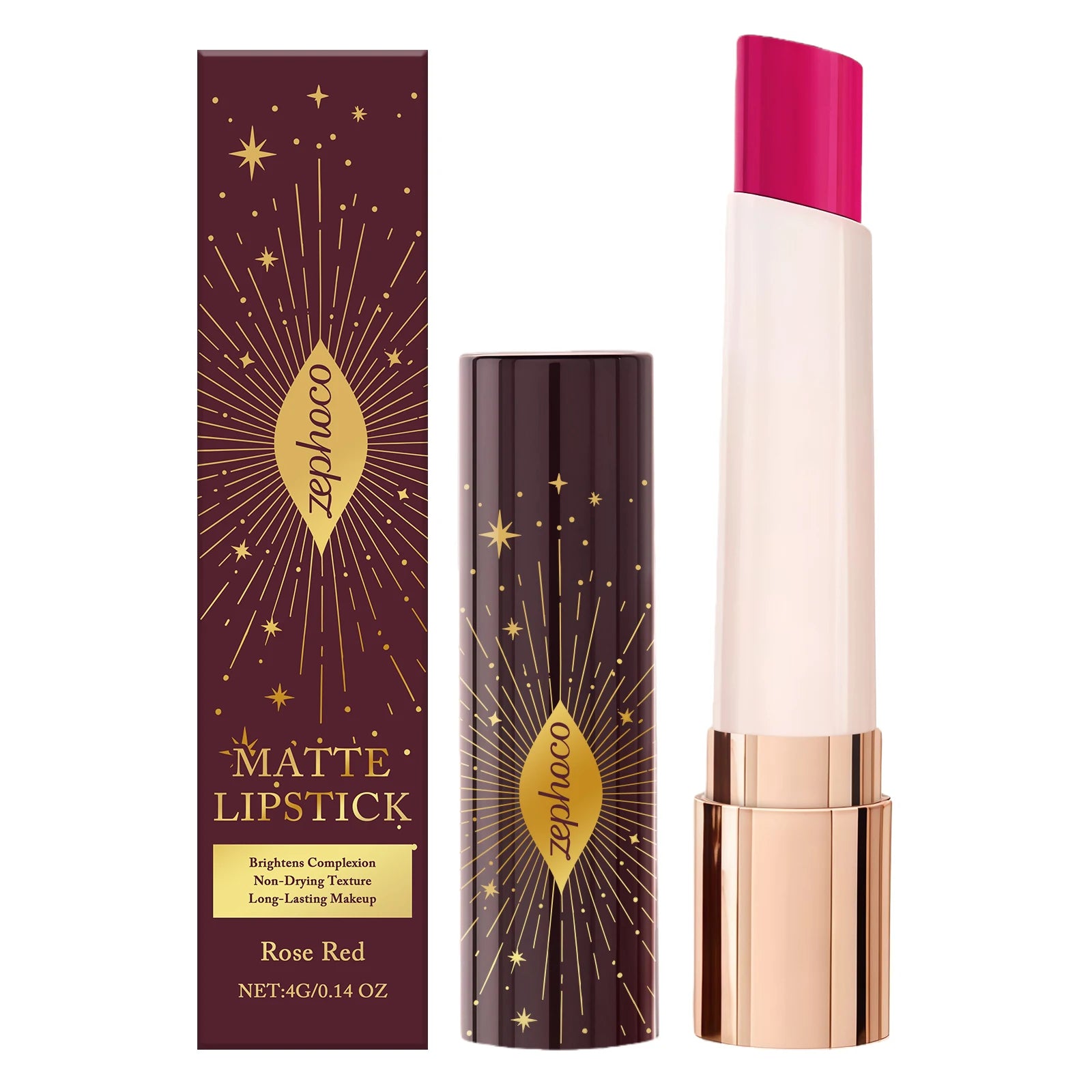 Zephoco Star Glow Matte Lipstick – Long-Lasting High Pigment