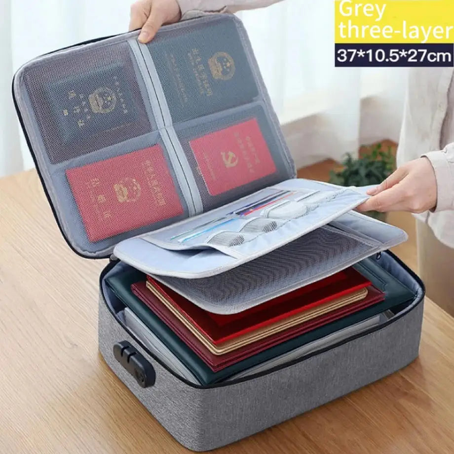 Password Lock Document & ID Storage Bag – 60-Slot Organizer