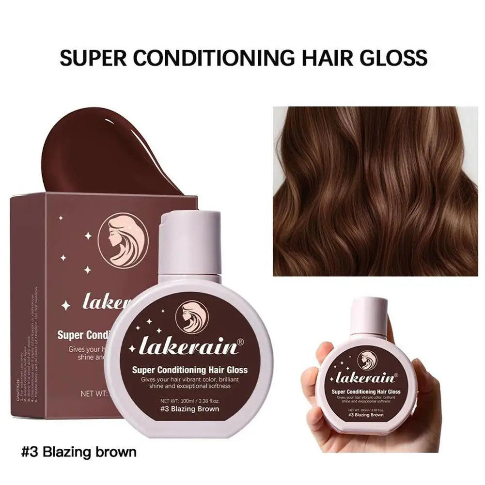 Hair Gloss Glaze Color Conditioner Gloss For Medium To Dark Brown Hair,Shine Moisturizing Hair Gloss Hair Mask For Natural Hair Oasis Select 03