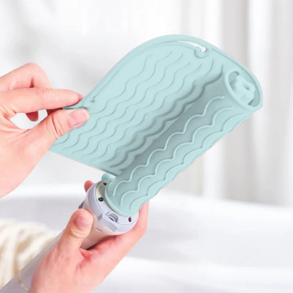 Styling Tools Heat Proof Mat Silicone Pad Anti Slip Portable for Hair Straightener Curling Iron Countertop Protector Oasis Select Green