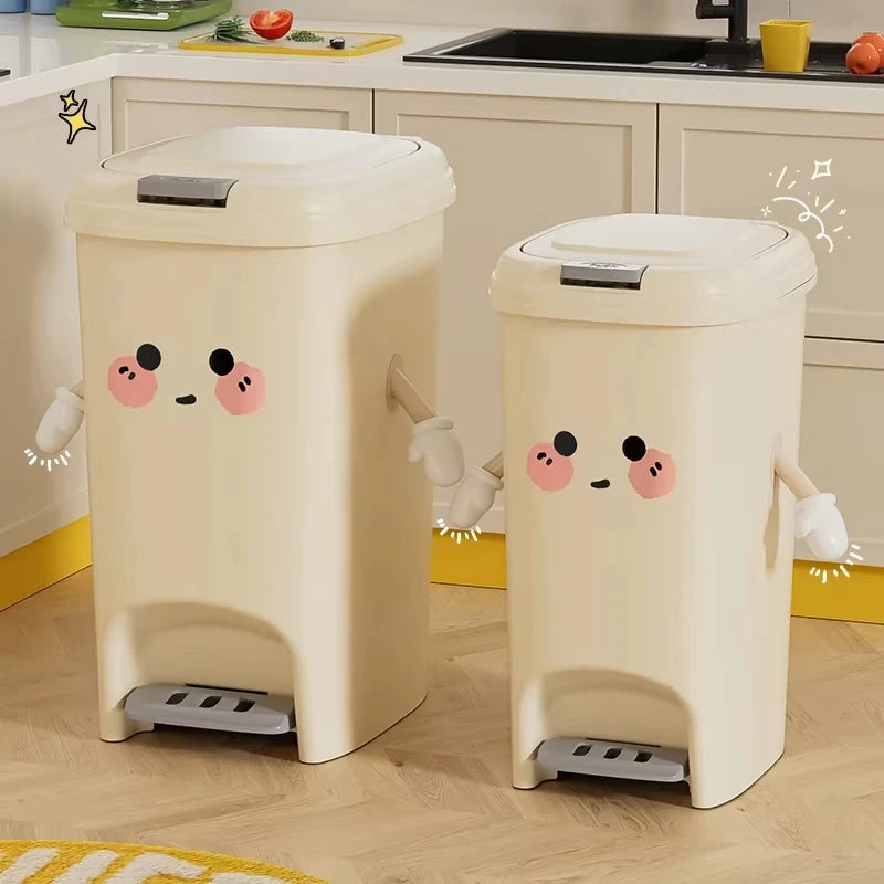 UFORU Creative trash can household advanced sense large capacity kitchen living room press pedal double open trash can Oasis Select