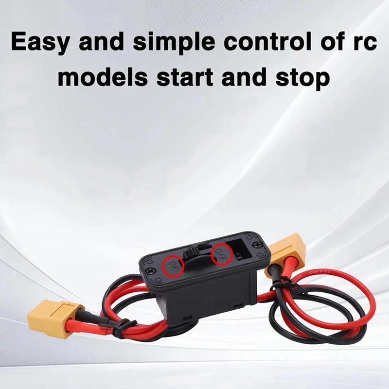 WISH RC Airplane Switch,18AWG Large Current Switch With XT60 Plug,Heavy Duty On/Off Switch For RC Model Airplane Oasis Select