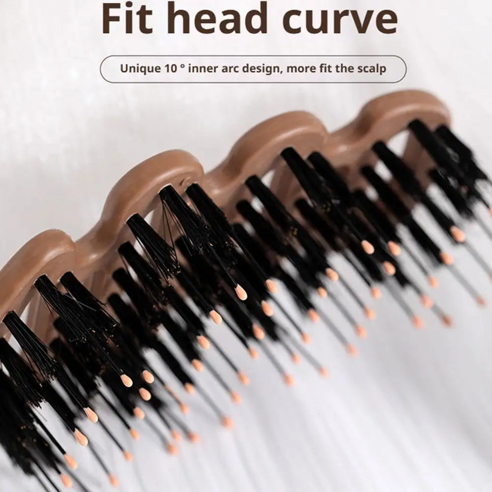 2 PCS Anti-Static Hair Comb Pig Bristle Detangler Professional Salon Comb for Black Hair And Wigs Shampoo Brush Detangling Comb Oasis Select