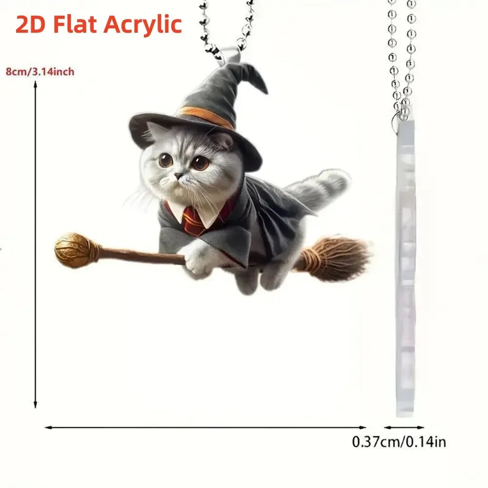 2D Acrylic Dog & Cat Pendant – Car, Xmas Tree & Bag Ornament