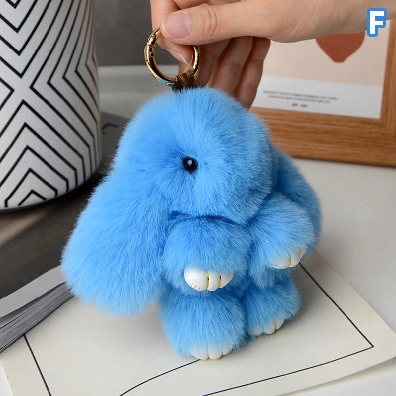 15cm Gifts Rabbit Fur Keychain Women Bag Car Key chain Pendant Decoration Jewelry Bags Hangings Accessories Oasis Select MR-07