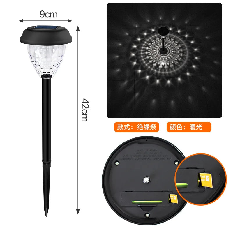 Solar Lawn Lights, Outdoor Waterproof Garden Lights, Garden Landscape Decoration Atmosphere LED Ground Insert Lights Oasis Select white light