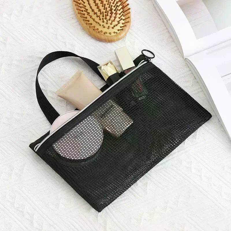 Pink Mesh Multi-pocket Mini Makeup Bag Swimming Bag Portable Travel Storage Bag Portable Bath Bag One Pack Oasis Select