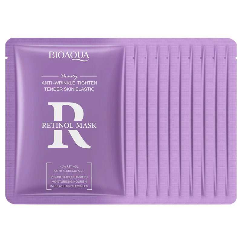 BIOAQUA Retinol Face Mask – Anti-Aging, Moisturizing, Acne Retinol Face Mask Oasis Select 10pcs