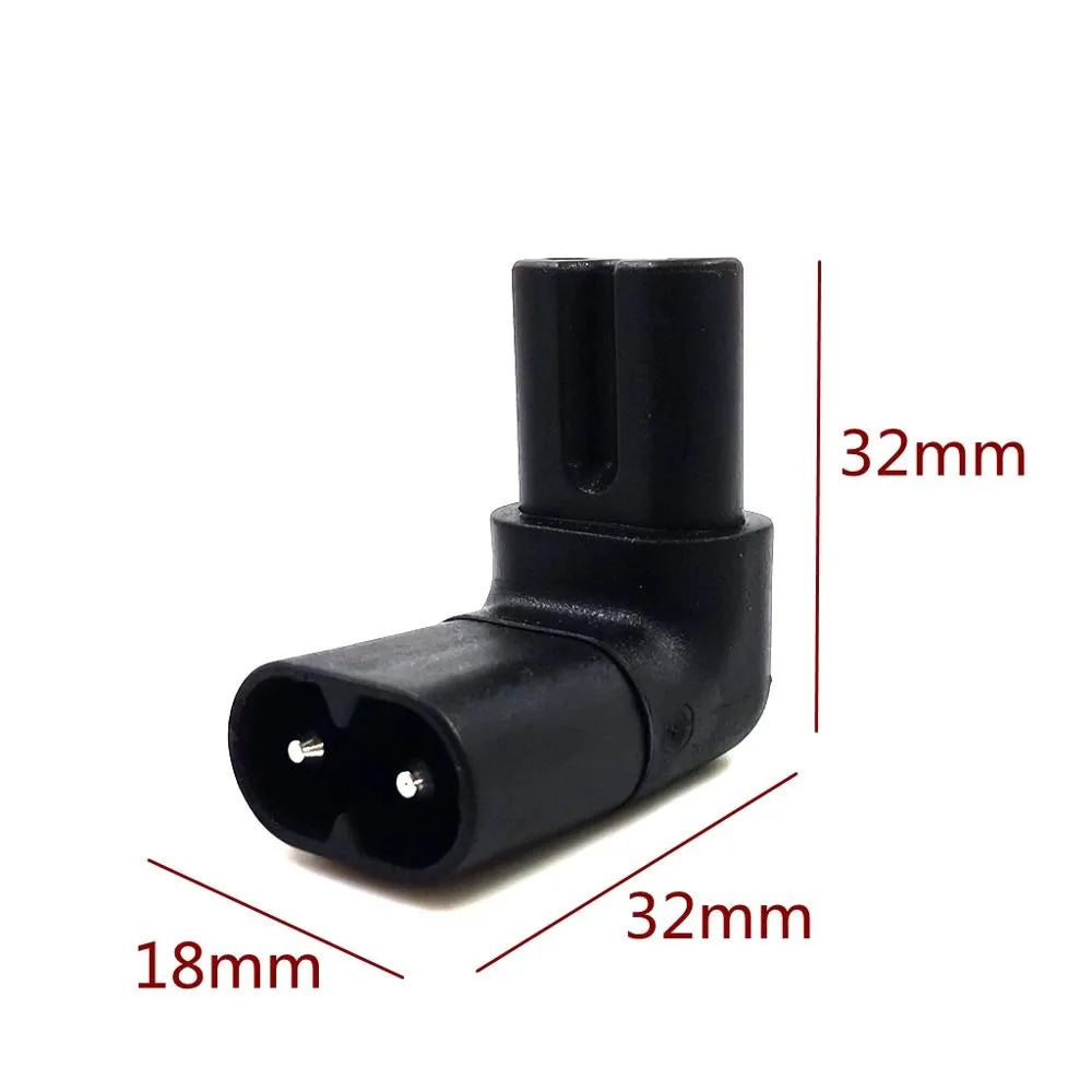 Angle Conversion Right Angled C7 Female C8 Male 2-Pin AC Power Converter AC Power Adapter Conversion Plug C7 Female To C8 Male Oasis Select