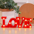 Valentine's Day LOVE LED Sign Lights Romantic Letter Lights Home Desktop Decoration Wedding Atmosphere Props Holiday Party Decor Oasis Select Red