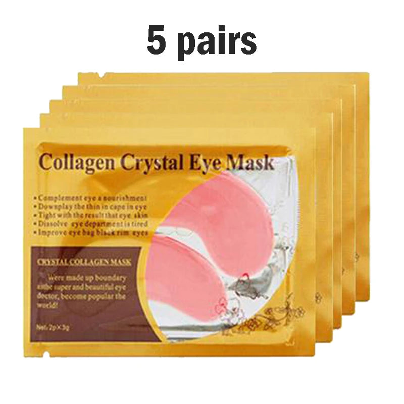 BIOAOUA Gold Collagen Eye Masks – Firm, Moisturize & De-Puff Eye Mask Patches Oasis Select Pink 5 pairs