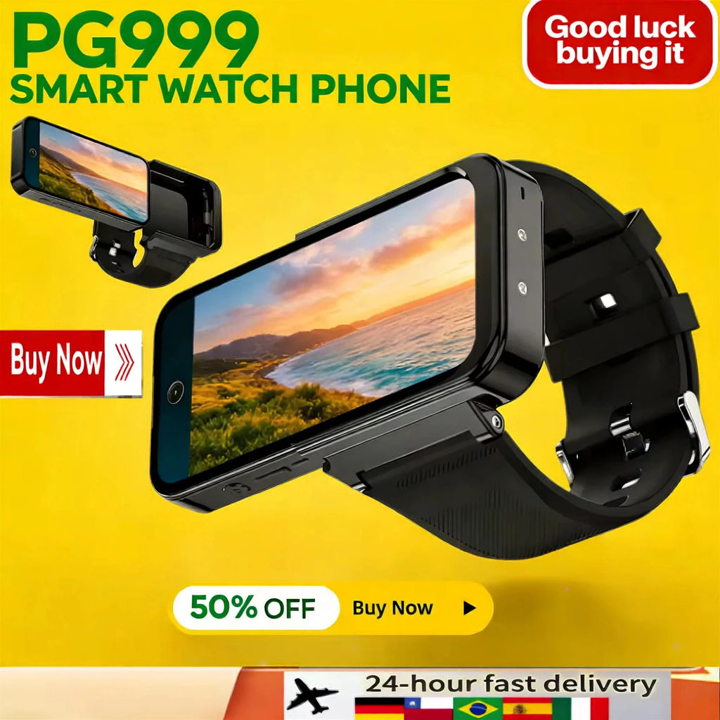 New PG999 Smartwatch Phone Touchscreen Global Connectivity Octa-core Processor GPS Dual SIM Dual Standby Android HD Camera WiFi Oasis Select