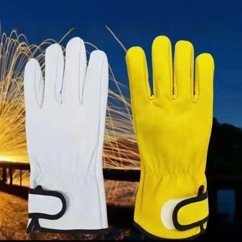 1 Pair Sheepskin Work Gloves for Welding High Dexterity Leather Gloves Protective Industrial Workers Handwear Oasis Select