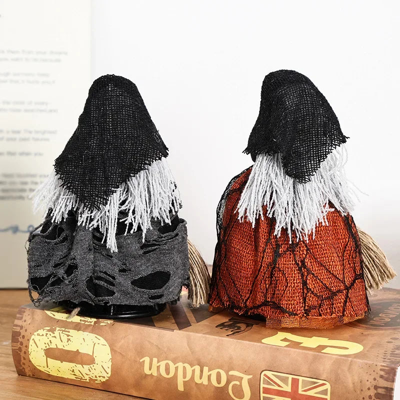 Halloween Witch Doll Decoration with Broom – 1–10 PCS Set