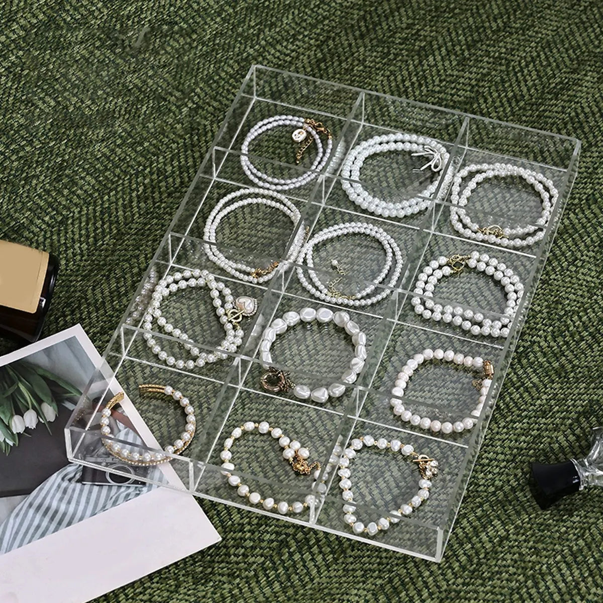 Transparent plastic jewelry storage box, jewelry tray, nail art, jewelry, rings, necklaces and other jewelry storage boxes Oasis Select