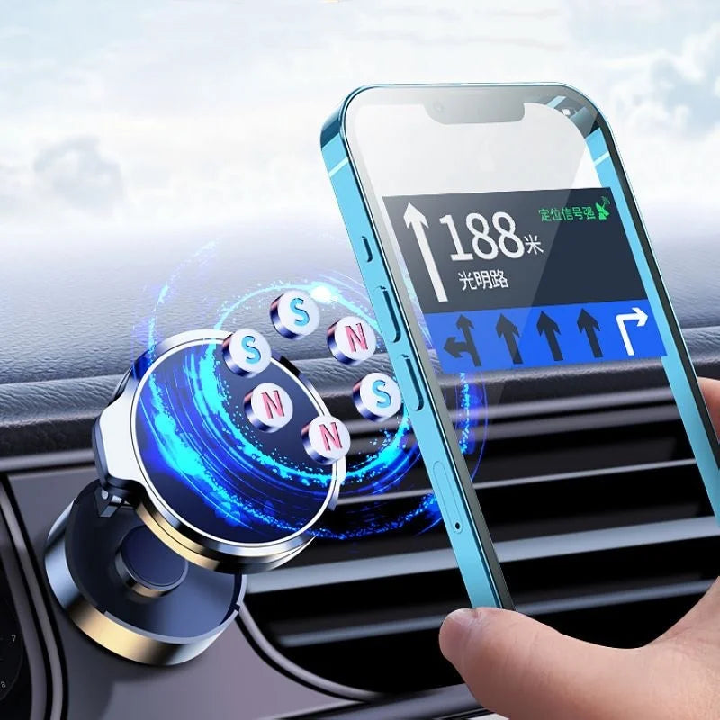 2024 Mobile Phone Stand Strong Magnetic Car Holder 720° Foldable Round Bracket Support for Universal Phones Mount Holders In Car Oasis Select