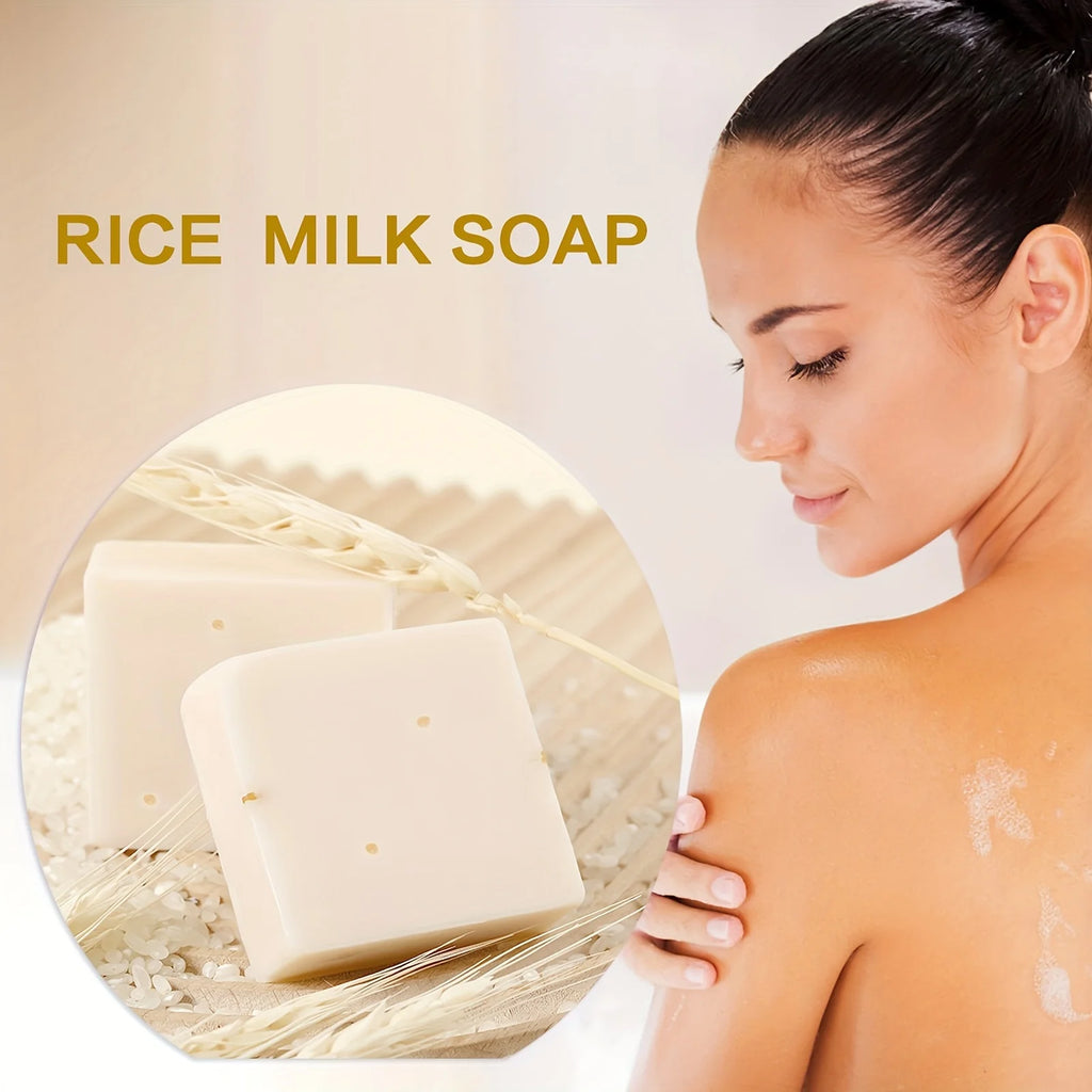 Original Milk Rice Soap Essential Oil Soap Bath Handmade Soap Deep Cleansing Skin 60g(2.12oz) Oasis Select