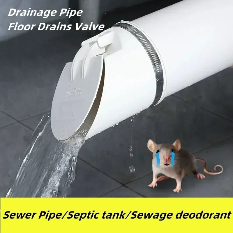 50-160mm Drainage Pipe Floor Drains Anti Backflow Anti Odor Insect-proof Rain Pipe Cover Cap Plug Outdoor Drainage Sewer Device Oasis Select