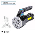 Solar LED COB Flashlight with Power Bank | Waterproof Outdoor