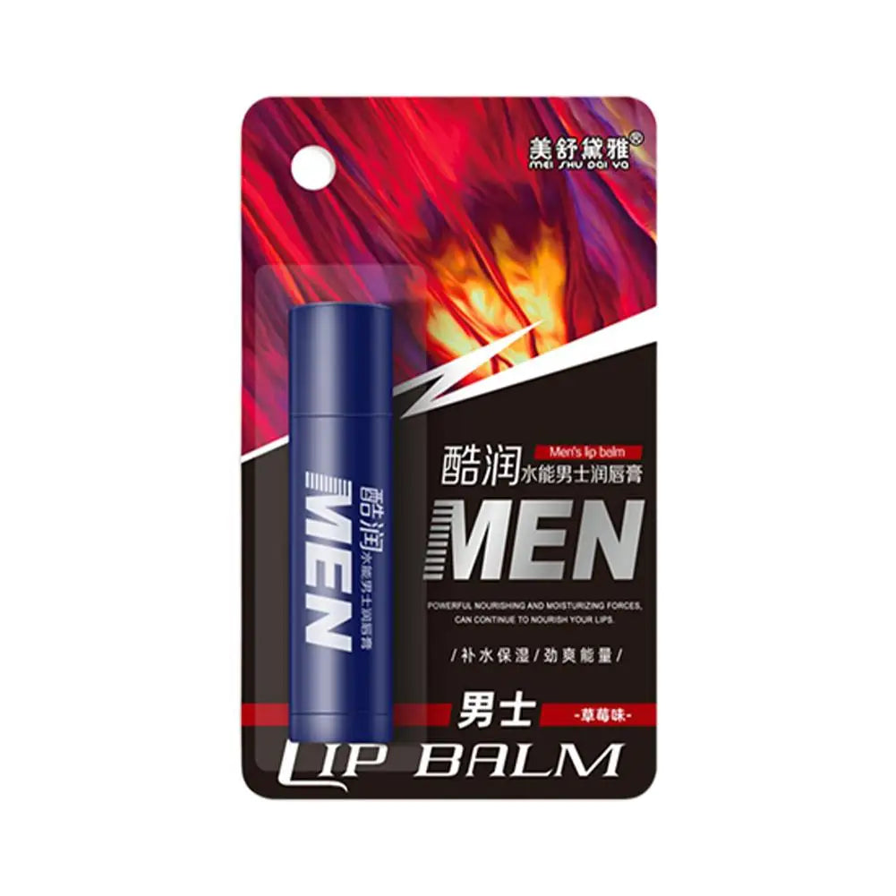 4 Flavors Hydrating Men's Lip Balm with Vitamin E, Mens Moisturizing Lip Balm Repairing Dry Cracked Lips Fade Lip Line Lips Care Oasis Select apple