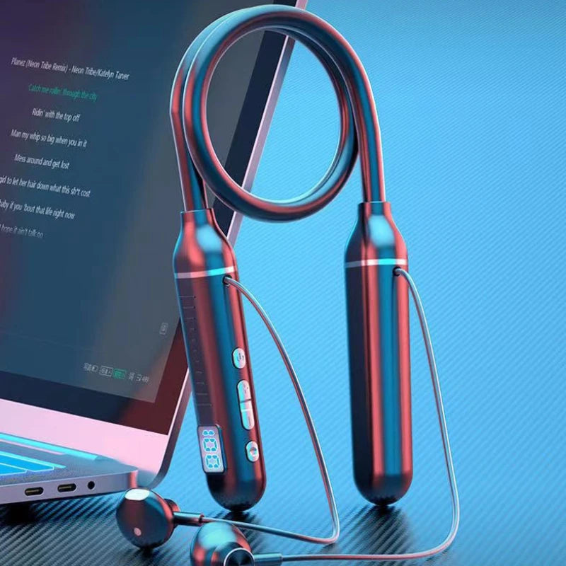 Wireless Bluetooth headset neck-mounted headset game noise reduction digital display LED display ultra-long standby stereo Oasis Select