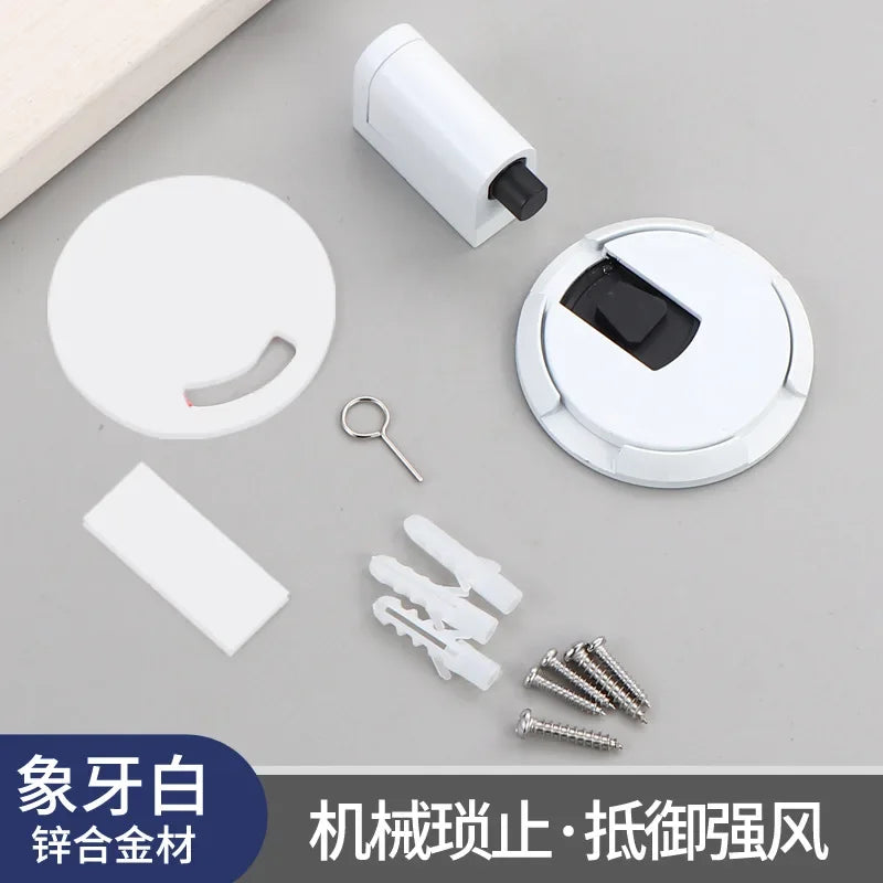 Door Stops Heavy Duty Magnetic Stopper Mechanical Door Stop Adjustable Door Holder Non-punch Sticker Furniture Hardware Oasis Select white