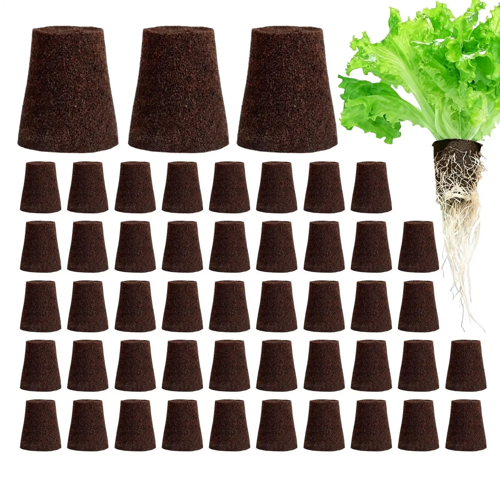 50Pcs Seed Grow Sponges Replacement Root Growth Sponges Seedling Starter Plugs Seed Starting Seed Hydroponic Garden Planting Oasis Select