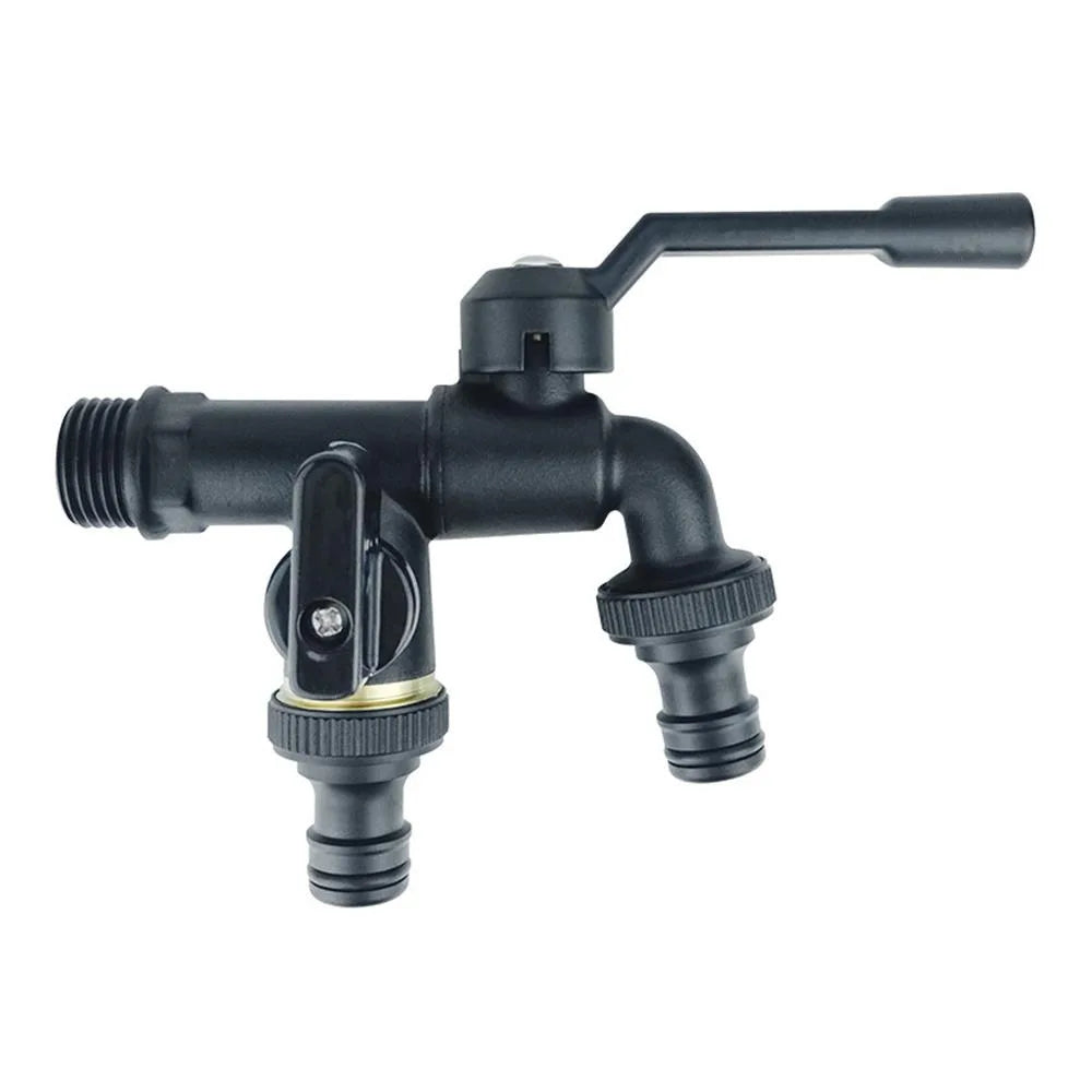 Black Brass Anti-Freeze Bibcock Faucet – Dual Outlet 1/2" Bibcock Faucet Oasis Select Style 3