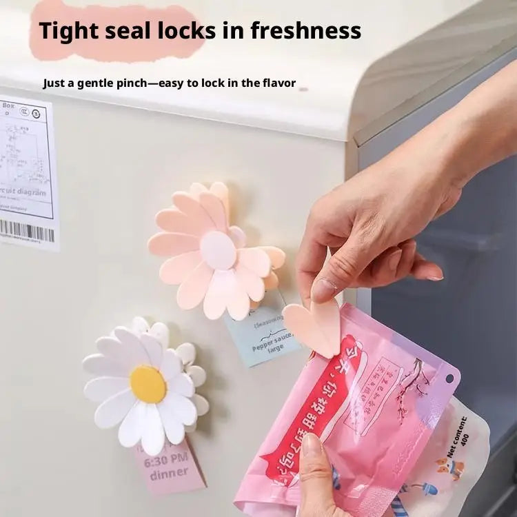 Magnetic Daisy Flower Bag Clips – 6 Petal Food Sealer
