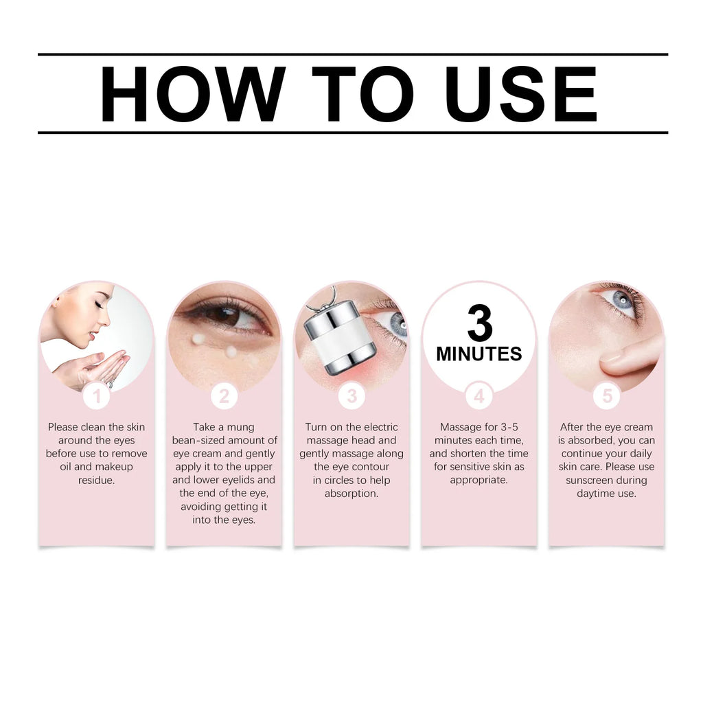 Electric Cooling Eye Massage Cream - Anti-Wrinkle Firming Gel with Roller Head for Dark Circles, Puffiness & Fine Line Reduction Oasis Select