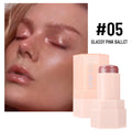 6 Shade Creamy Highlighter Stick Stunning Shimmer Glow For Cheekbones Lips Face Body Smooth Blendable Makeup Oasis Select 05 GLASSY PINK