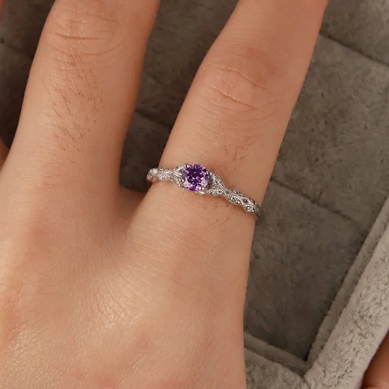 Amethyst Zirconia Silver-Plated Women's Ring | Fashion Jewellery Fashion Ring Oasis Select