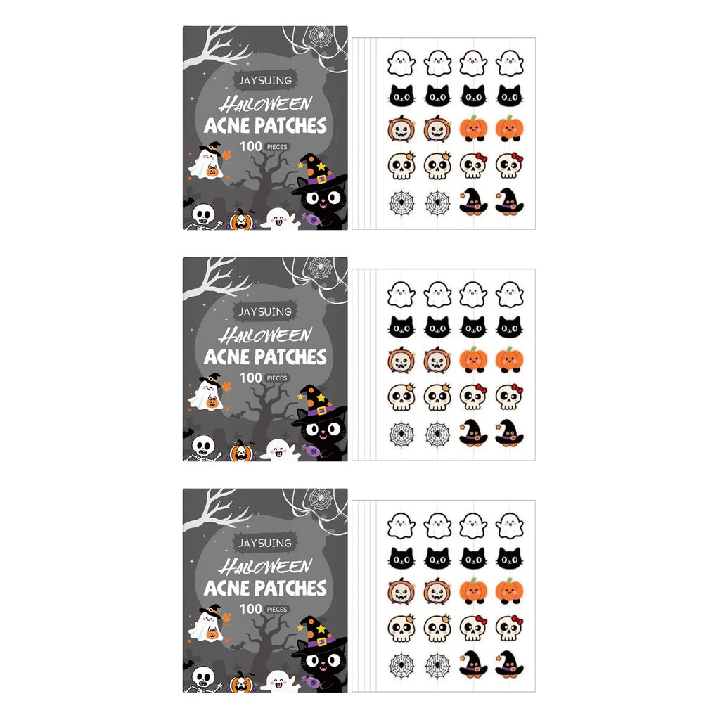Halloween Acne Patches 100pc – Pumpkin & Bat Spot Covers Acne Spot Patches Oasis Select 3 x 100pcs Boxed