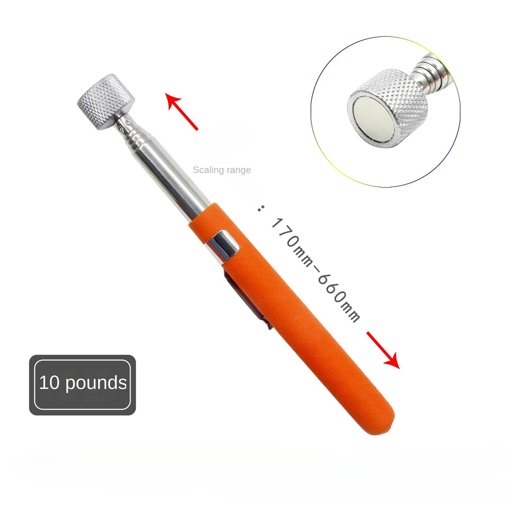 1/3/5PCS Telescopic Magnetic Pickup Tool with LED Light Extendable Metal Magnet Stick for Auto Repair and Metal Parts Retrieval Oasis Select 3PCS 10LB-Orange