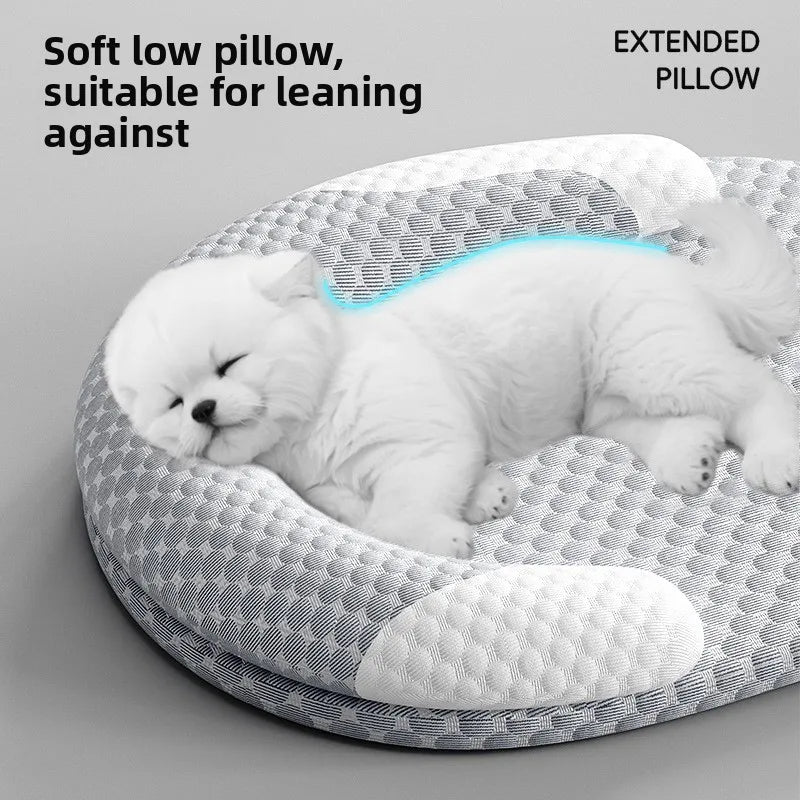 Breathable Heat Dissipation Cooling Dog Bed Summer Ice Silk Cat Mat Oval Pet Nest Cooling Pad for Small Medium Large Dogs Cats Oasis Select