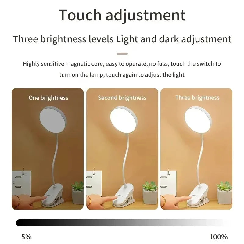 Folding Mini Flashlight Rechargeable Led Table Lamp Night Light Study Stand Read Lamp Touch 3 Modes Dimming Eye Protection Light Oasis Select