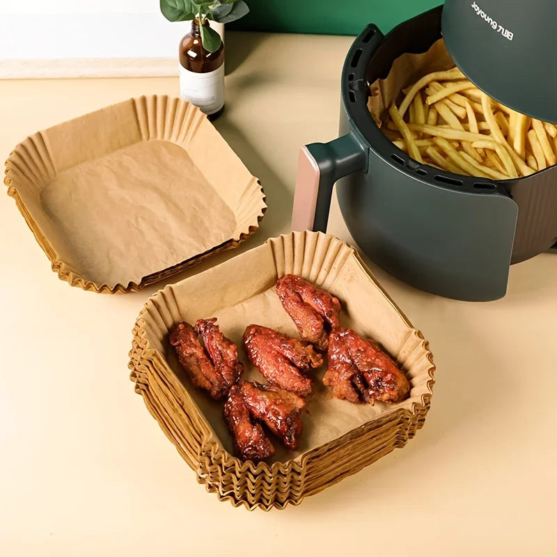 50/100pcs Square Silicone Oil Paper Mini Air Fryer Liner Suitable For Most Air Fryers Non Stick Air Fryer Oasis Select