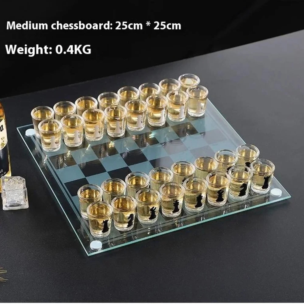 Transparent Glass Wine Glass Set Bar Drinking Games Home Party Games Whiskey Cocktail Tequila Bar Game Chessboard Set Party Gift Oasis Select
