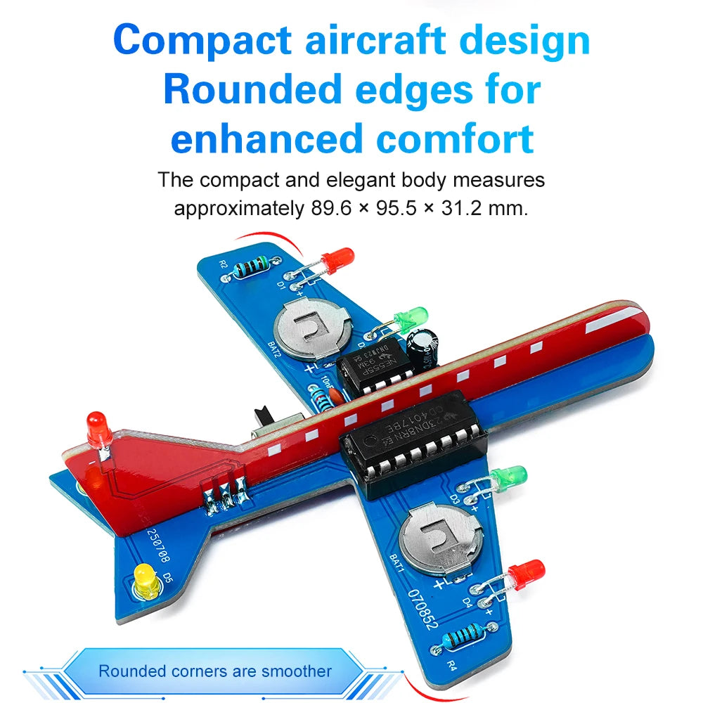 DIY Electronic Kit Small Airplane CD4017 LED Flow light Lamp Welding Practice Electronic Science Assembly Kit Flashing Fun Parts Oasis Select