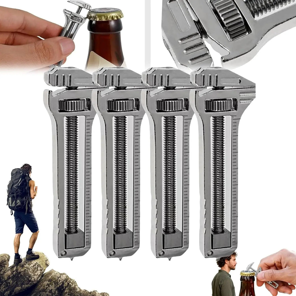Bottle Opener Compact Titanium Alloy Mini Wrench Pocket Portable Multitool Tools For Outdoor Hiking Camping Outdoor Small Tools Oasis Select 4PCS