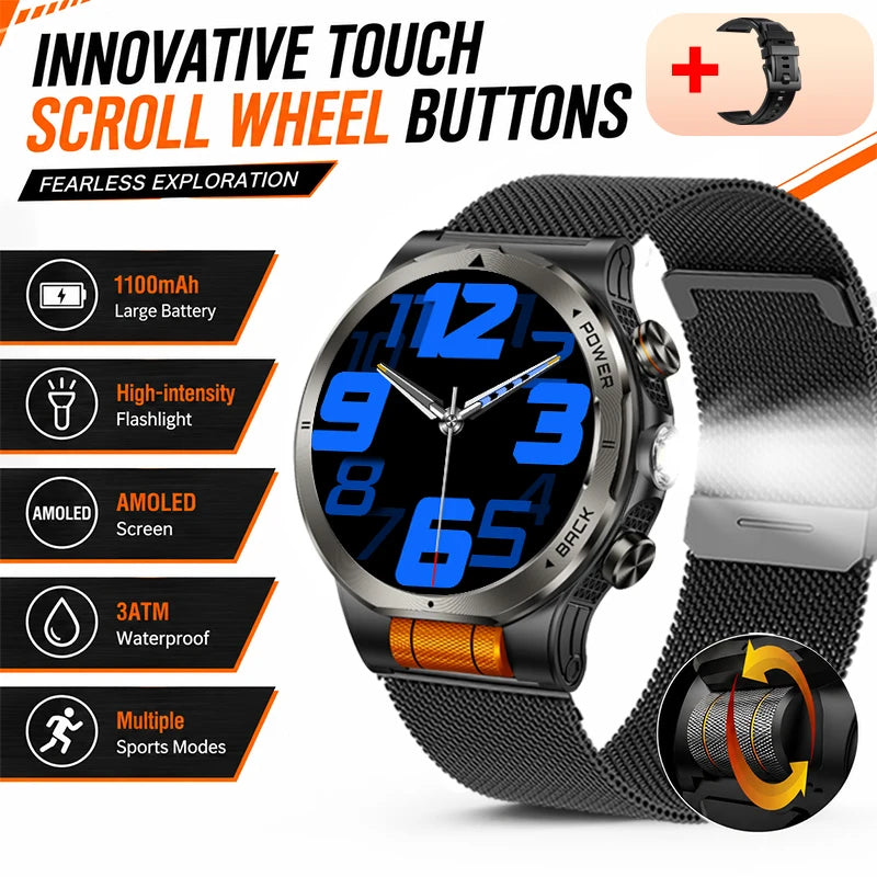 ZODVBOZ KT91 Smart Watch – AMOLED, 1100mAh, 3ATM Waterproof