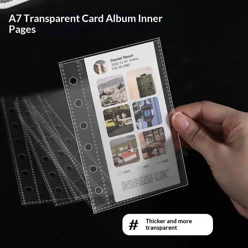 Multi-functional PU Leather Photo Card Storage Book Loose-Leaf Design Durable Organizer for K- Idol Fans Daily Use Oasis Select E