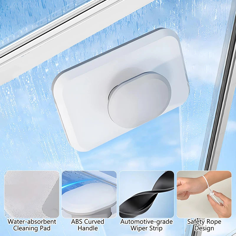 1pc Adjustable Magnetic Window Wiper, Efficient Glass Cleaning Tool for High Rise & Car Glazed Windows Durable Glass Wiper Brush Oasis Select